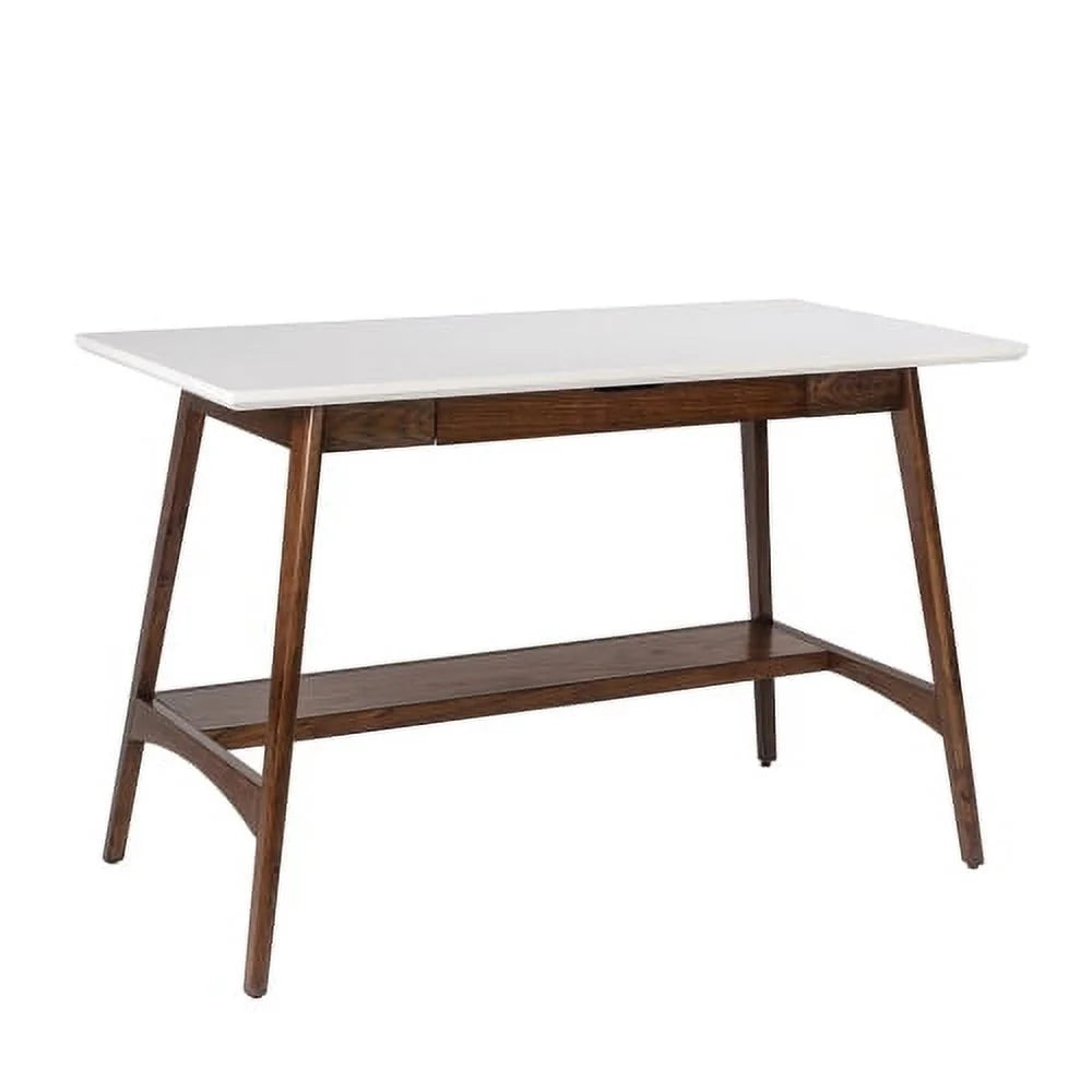 Off White Pecan Wood Desk J6761