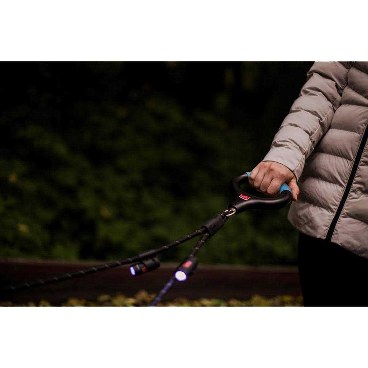 Gel Handle Rope Dog Leash with Lights C67109