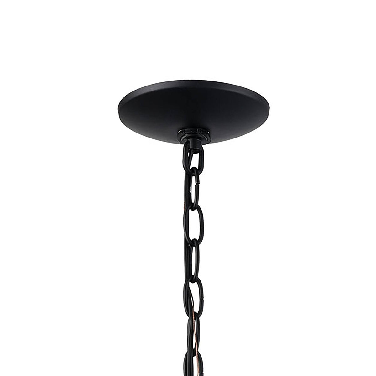 1-Light Hanging Matte Black Antique White Art Glass S13655