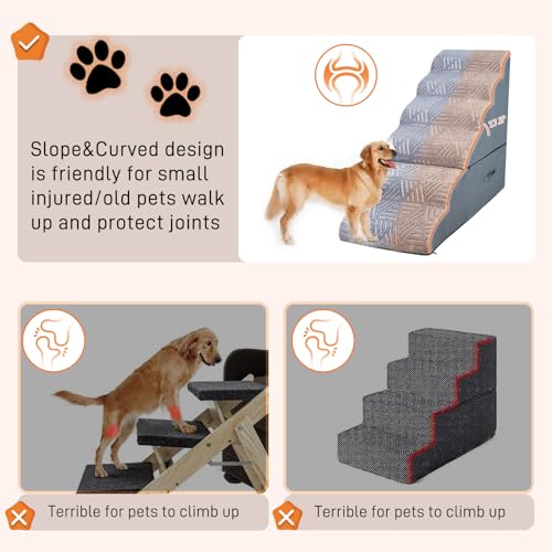 Black Non-Slip Foam Dog Stairs I54320