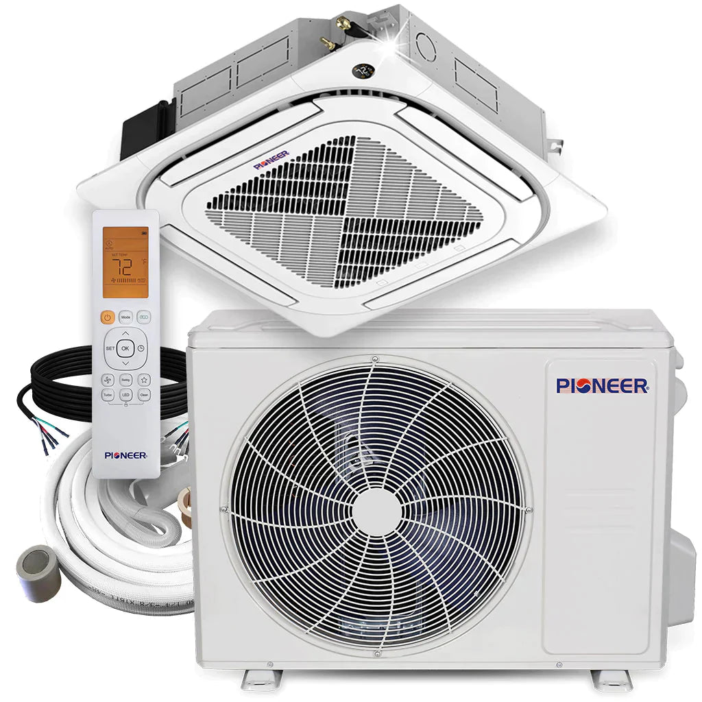 24,000 BTU 20.7 SEER 8-Way Slim Cassette Mini-Split Air Conditioner Heat Pump System W76780
