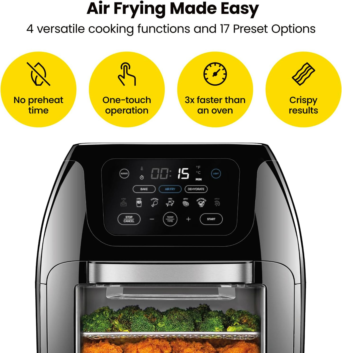 10L 3.6Qt Air Fryer with Rotisserie Dehydrator T8999