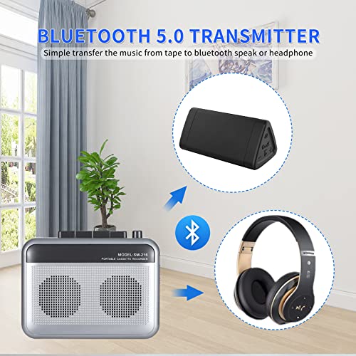 Portable Cassette Player Recorder with Bluetooth Transmitter H846