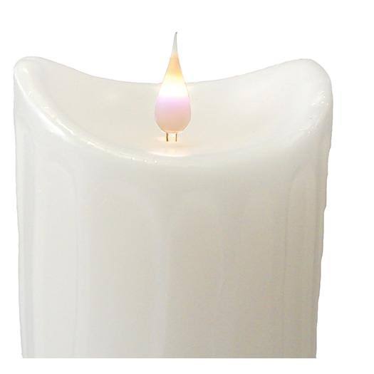 White LED Pillar Candle with Moving Flame M847576