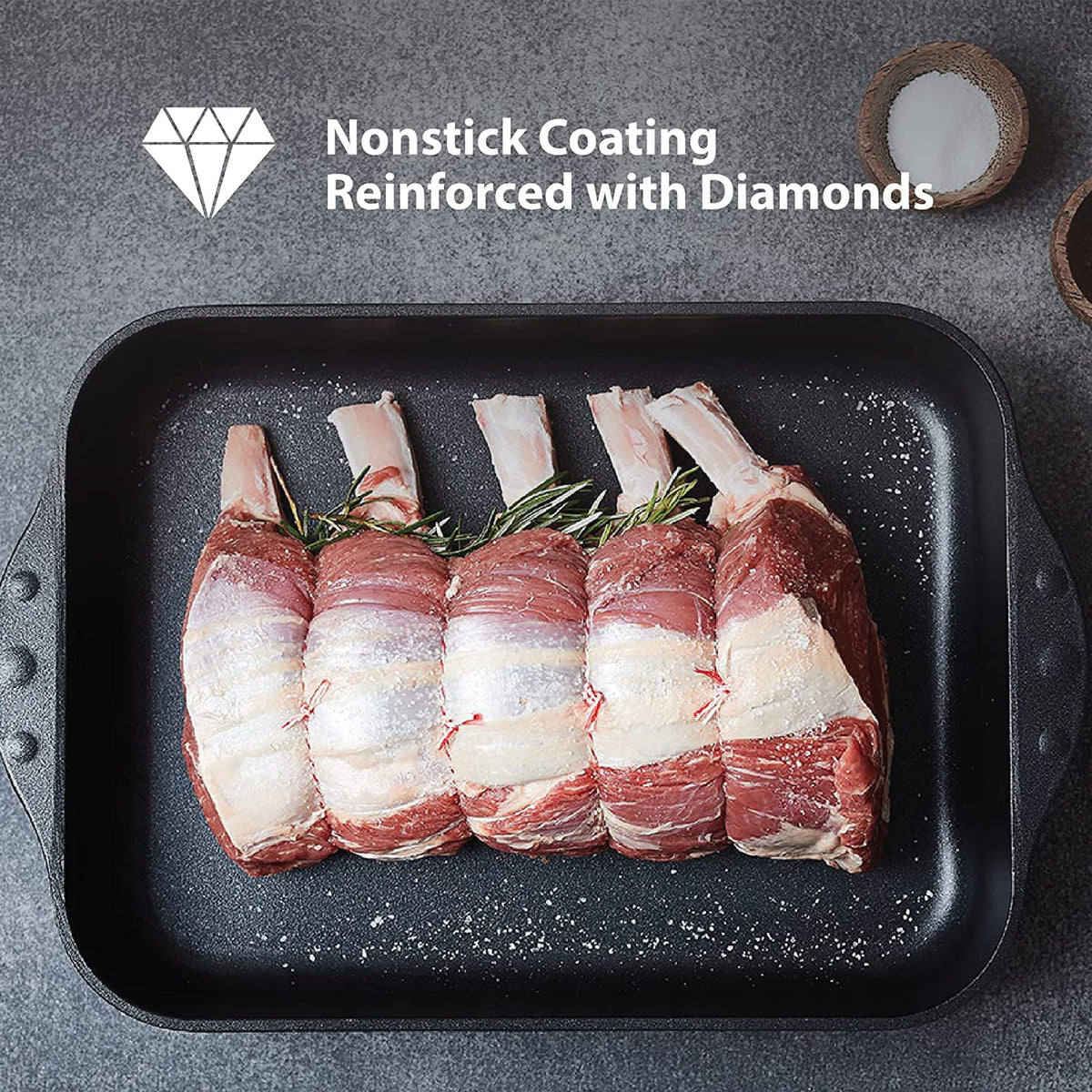 10 Piece Nonstick Diamond Coated Aluminum Cookware Set Y78263