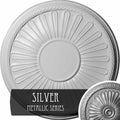 19 7/8 inch x 1 1/4 inch Hand-Painted Silver Ceiling Medallion M339