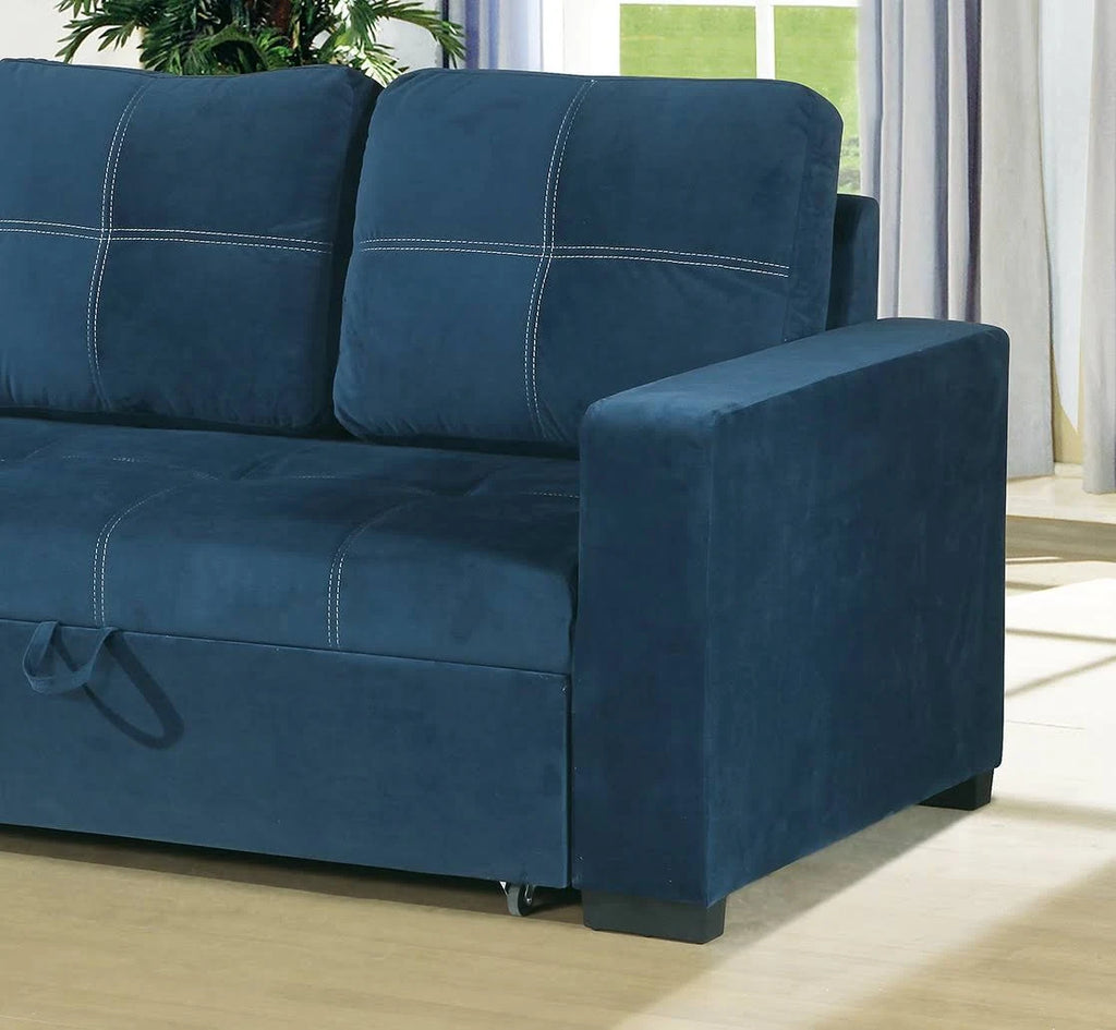 Blue Fabric Sofa Bed V7486