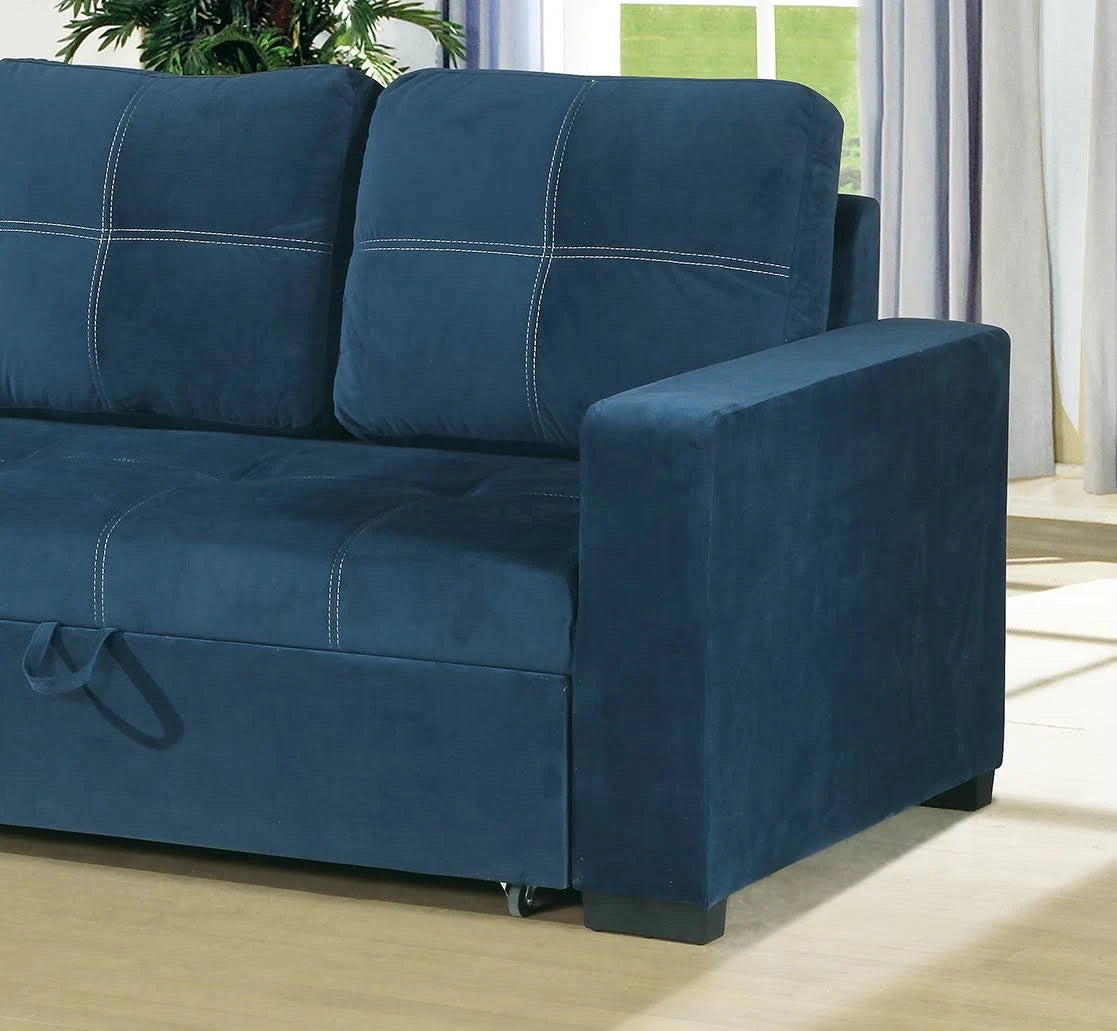 Blue Fabric Sofa Bed V7486