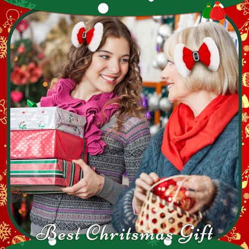 Red Velvet Ribbon Christmas Hair Bow Clips O803340