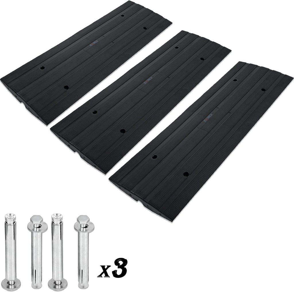3PCS Rubber Heavy Duty Driveway Curb Ramps F5328