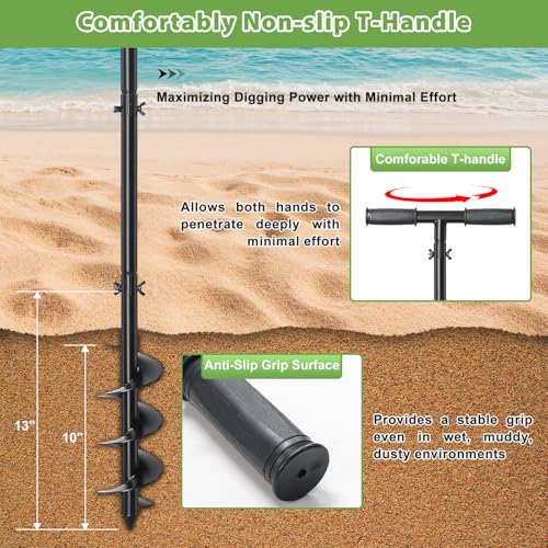 38 Inch Post Hole Digger Hand Auger Spiral Drill R7073