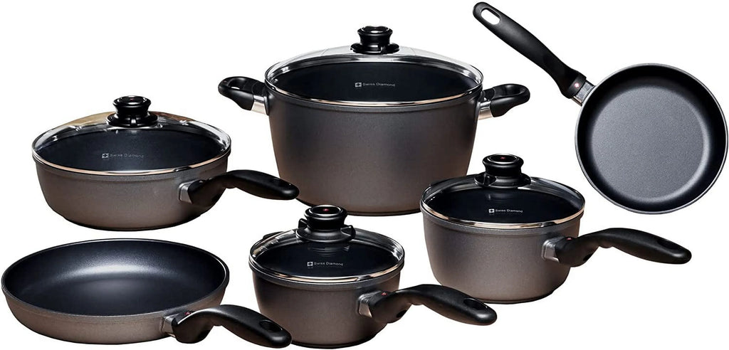 10 Piece Nonstick Diamond Coated Aluminum Cookware Set Y78263