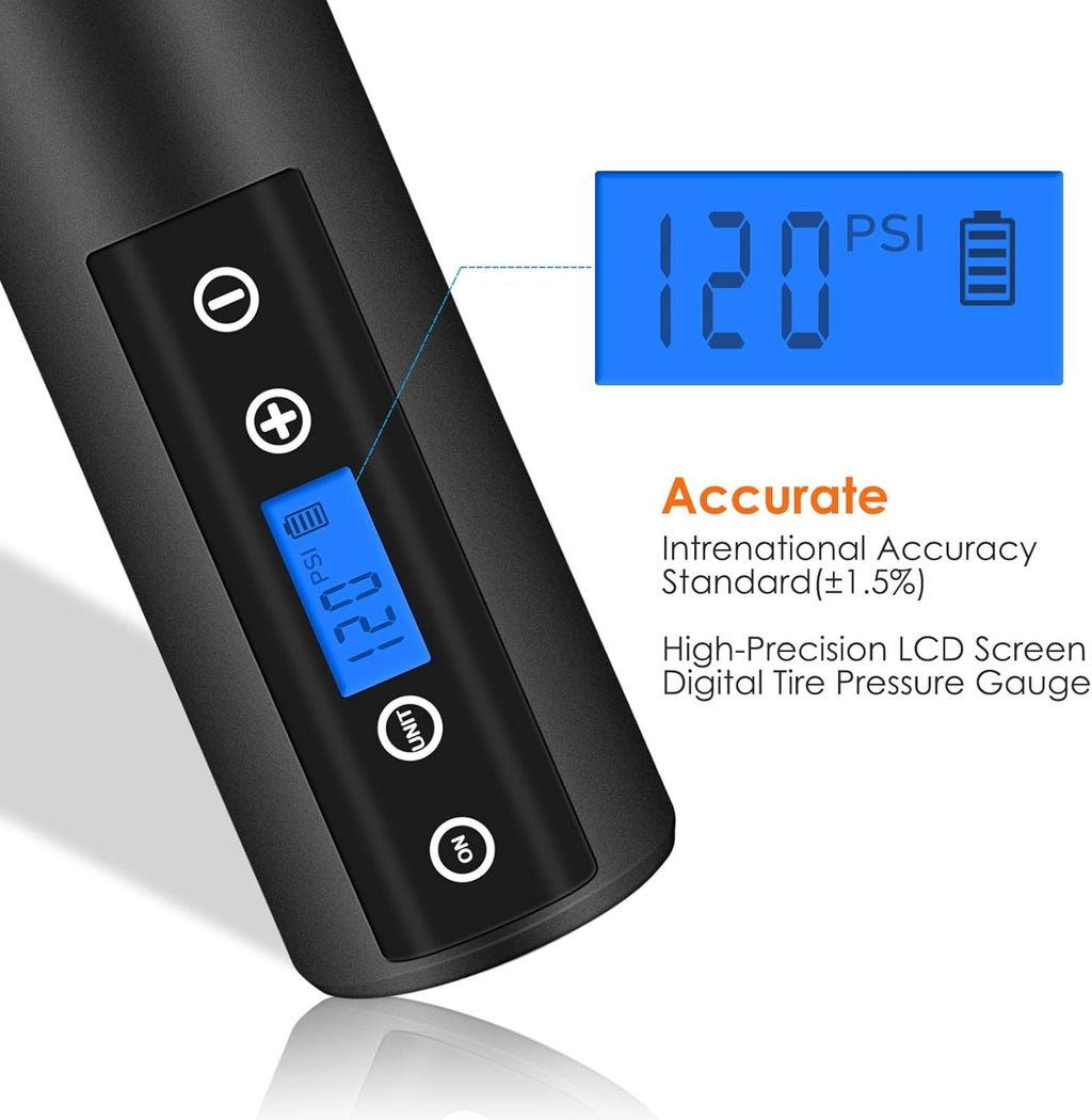 150 PSI Cordless Tire Inflator Air Compressor with LCD Display LED Light A3325