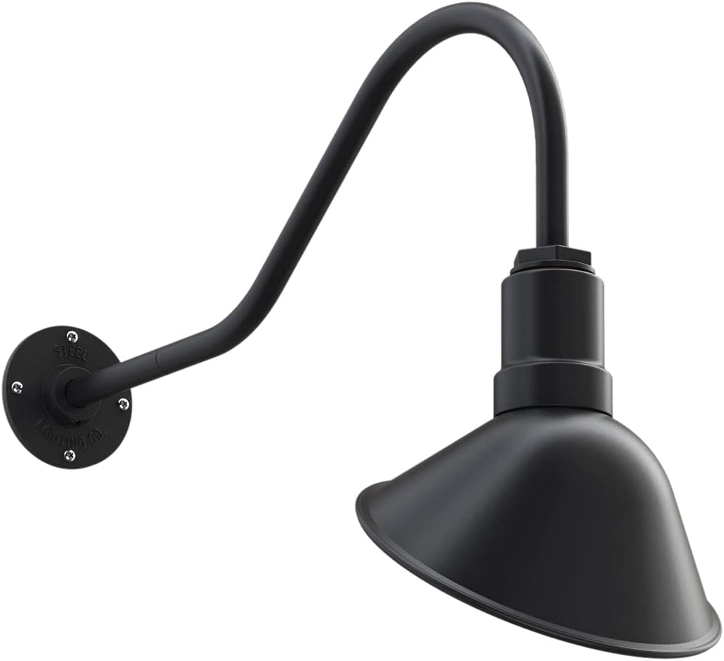 9 inch Dome 11 inch Straight Arm Matte Black Sign Light Z414