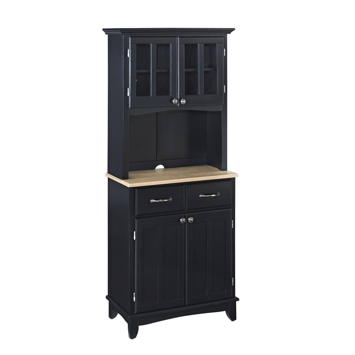 Black Wood Top Buffet with Hutch D57323