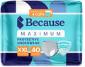 Maximum Incontinence Underwear for Men, Grey, XXLarge, 40 Count H296466