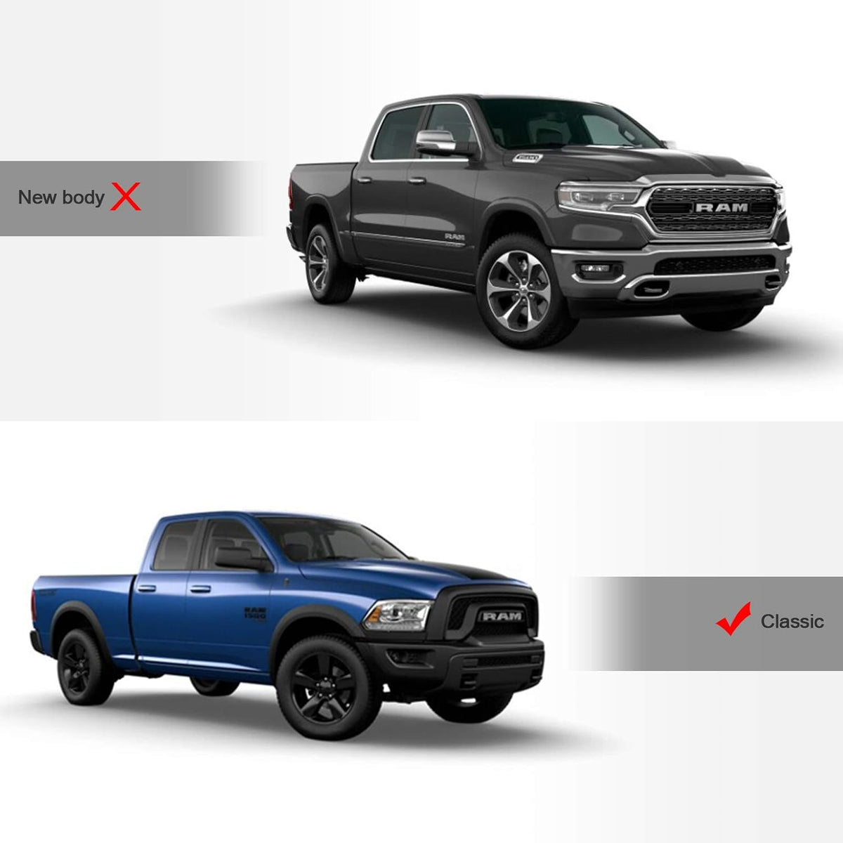 Matte Black Front Hood Bumper Grille for Ram 1500 R709