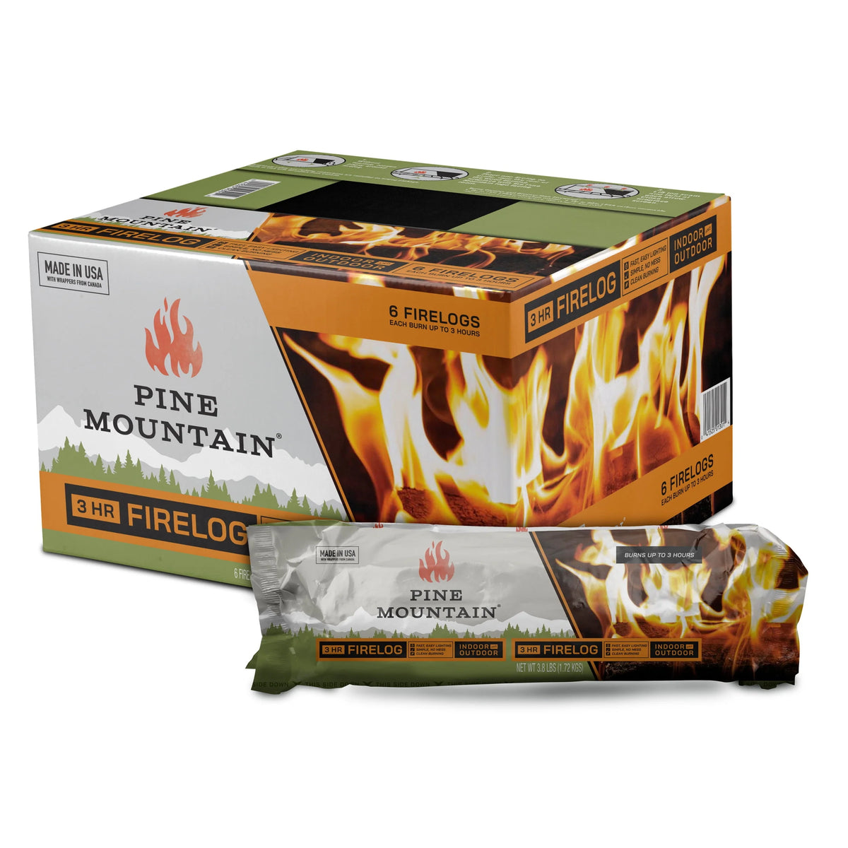 Long Burning Fire Log 6 Pack N2359