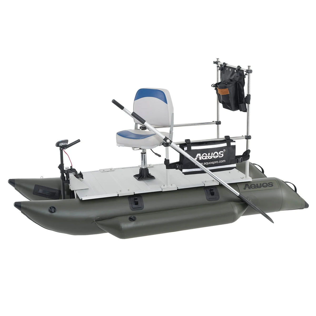 8.8 ft Inflatable Pontoon Boat with Trolling Motor and Foot Control C327