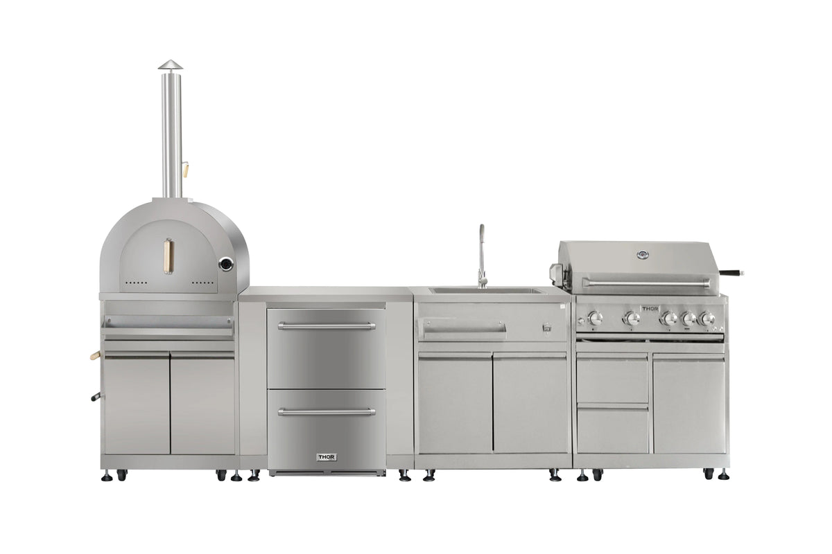 Outdoor Kitchen Package with Propane Gas Grill and Refrigerator U5268