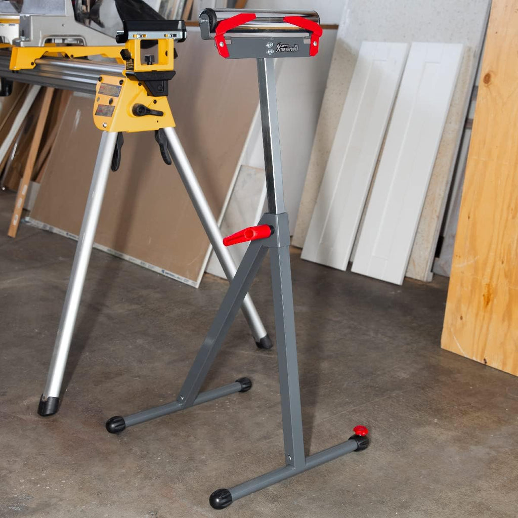 Folding Roller Stand Saw Horse Table, 250 LBS Load Capacity, Grey, Pack of 2 W872738