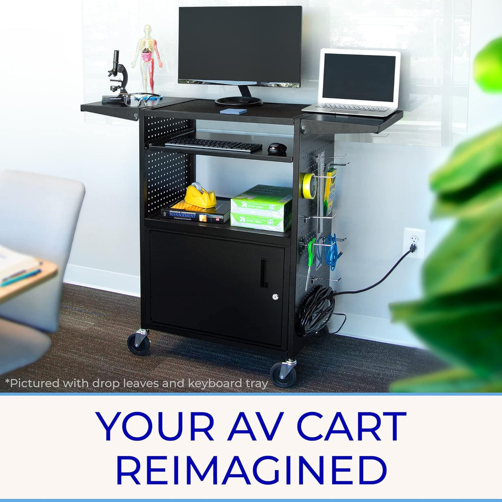 AV Cart with Pegboard Siding and 12 Hooks S35187