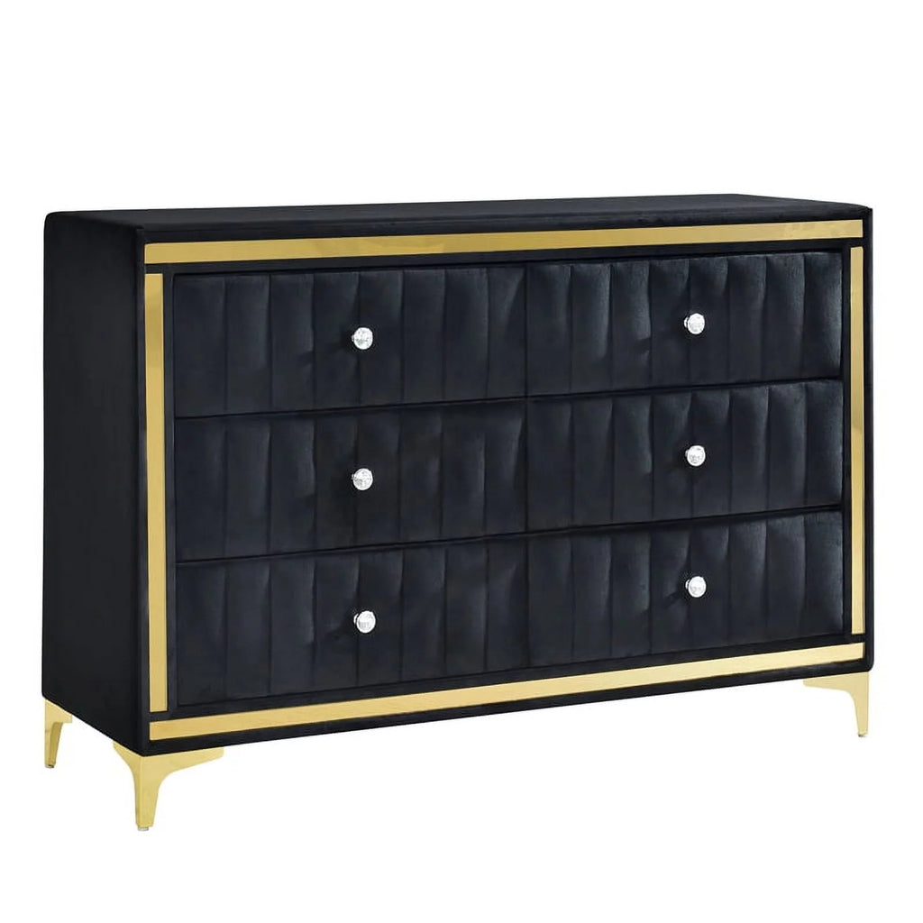 Black Velvet 6 Drawer Dresser C4501