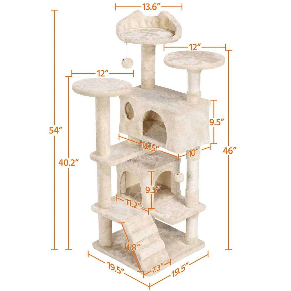Plush Cat Tree with 2 Condos U28272