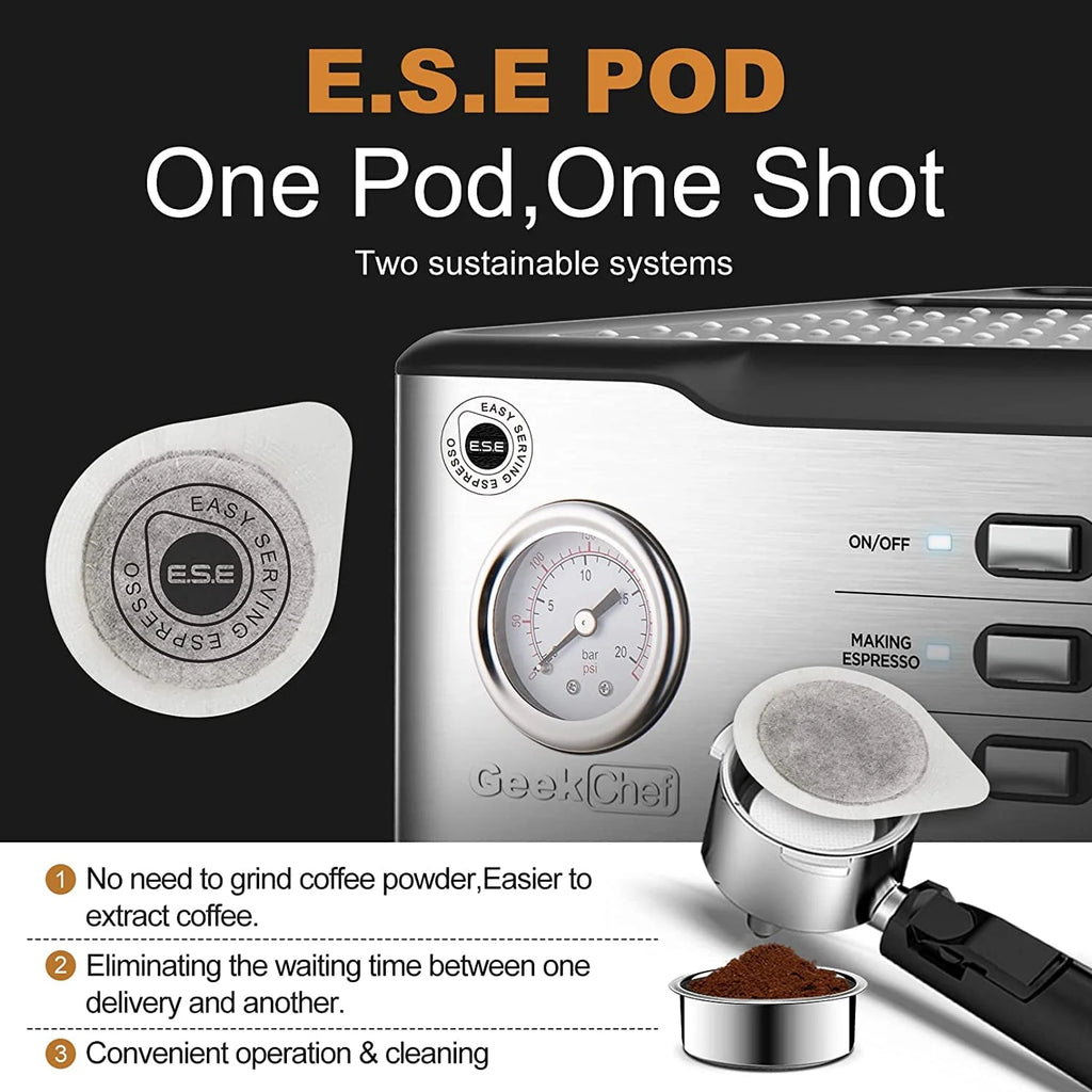 20 Bar Espresso Machine with Milk Frother Steam Wand Q6555