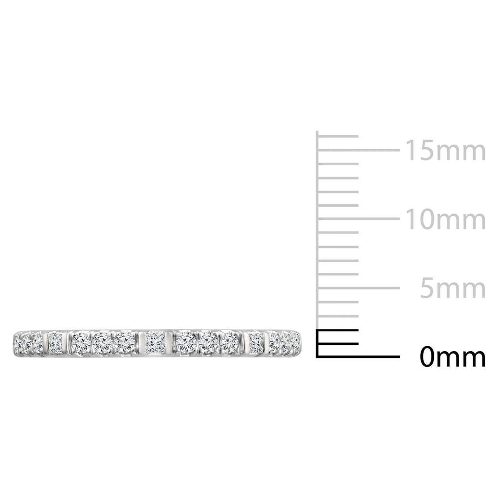 10K White Gold Diamond Stackable Band Y3248