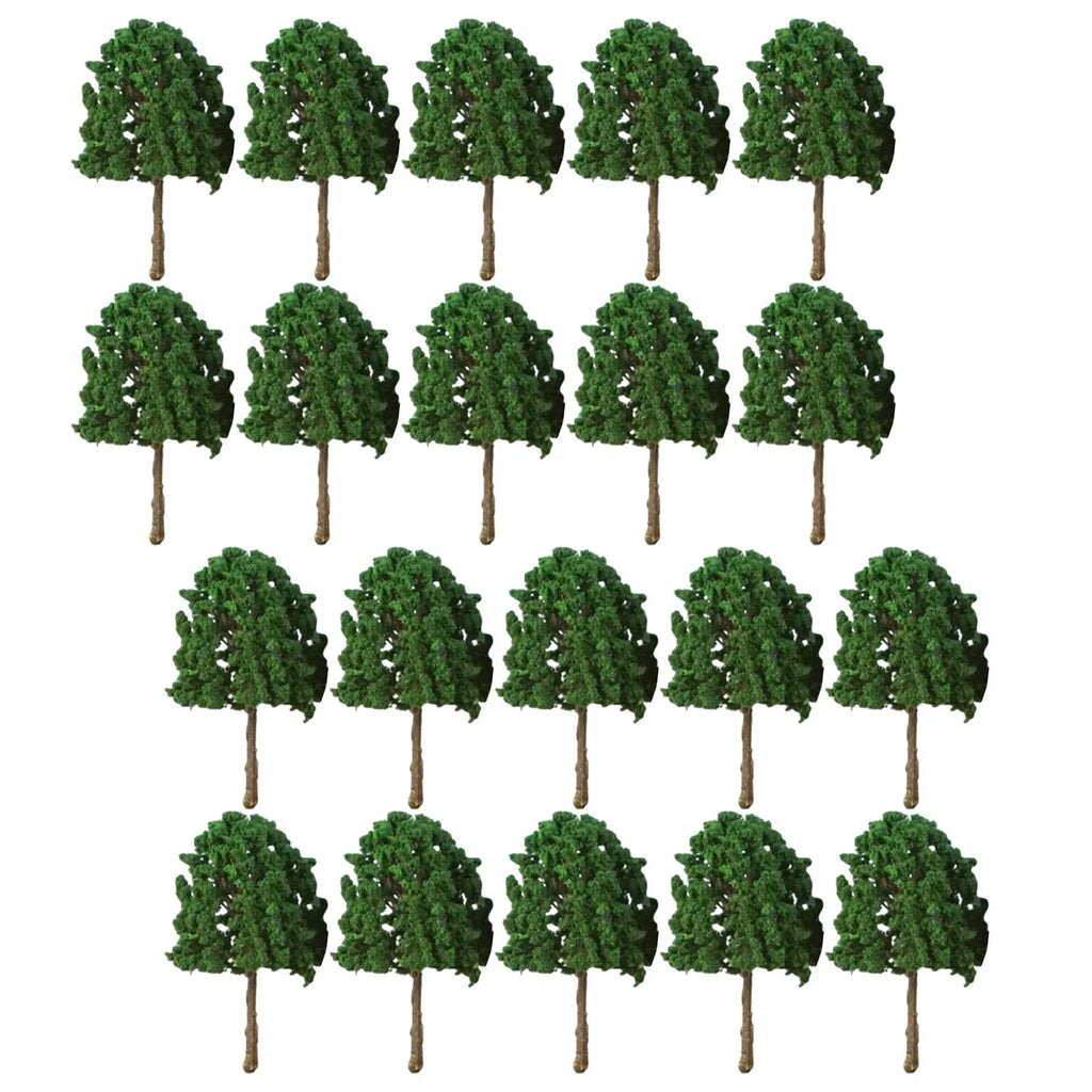 20 Pieces 2.95 inch Dark Green Miniature Trees for Diorama I7487
