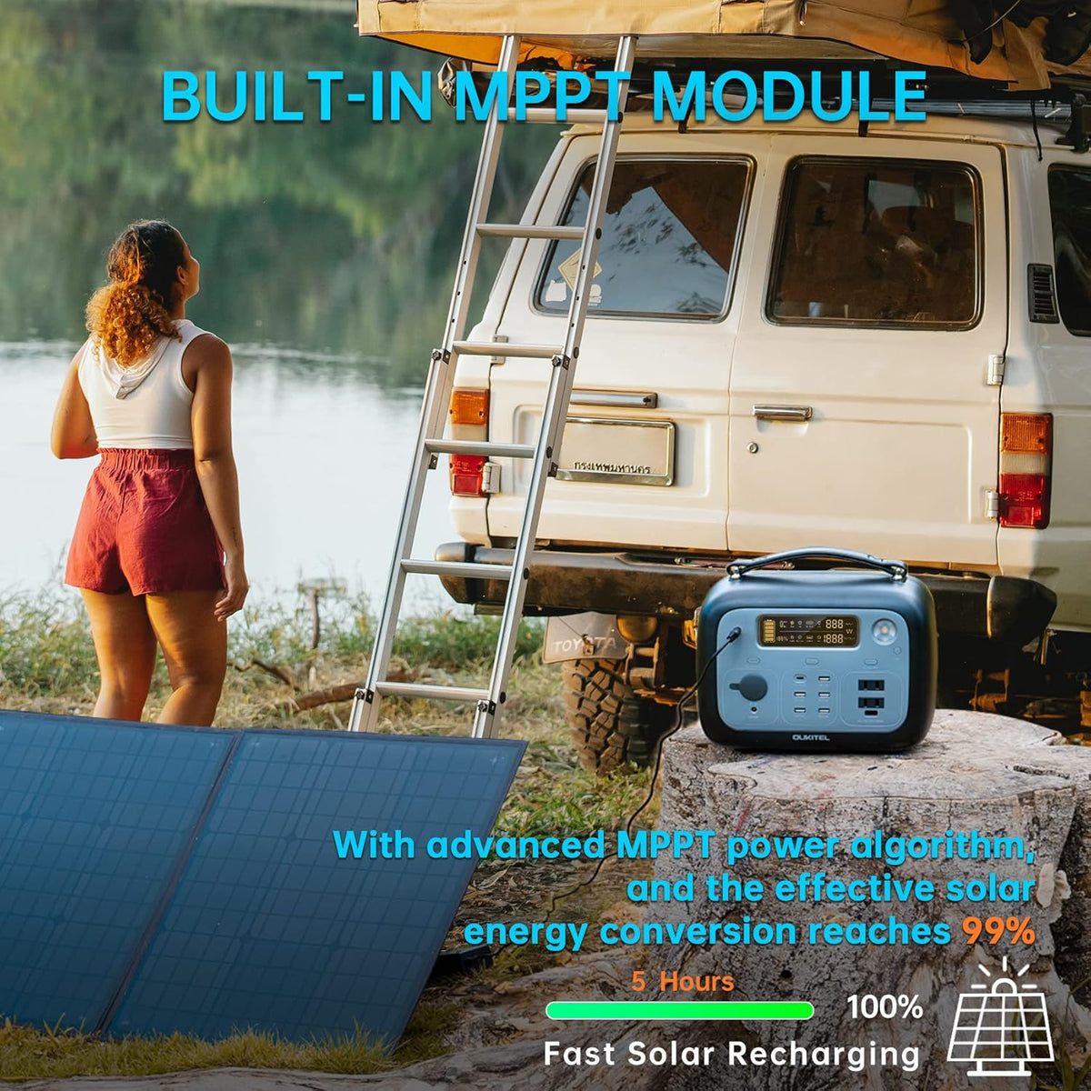 Portable Power Station 500Wh 500W Solar Generator V69401