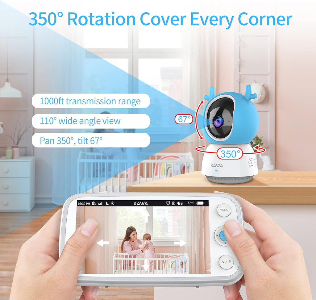 5 720P HD Video Baby Monitor with Night Vision and 2-Way Audio Q116