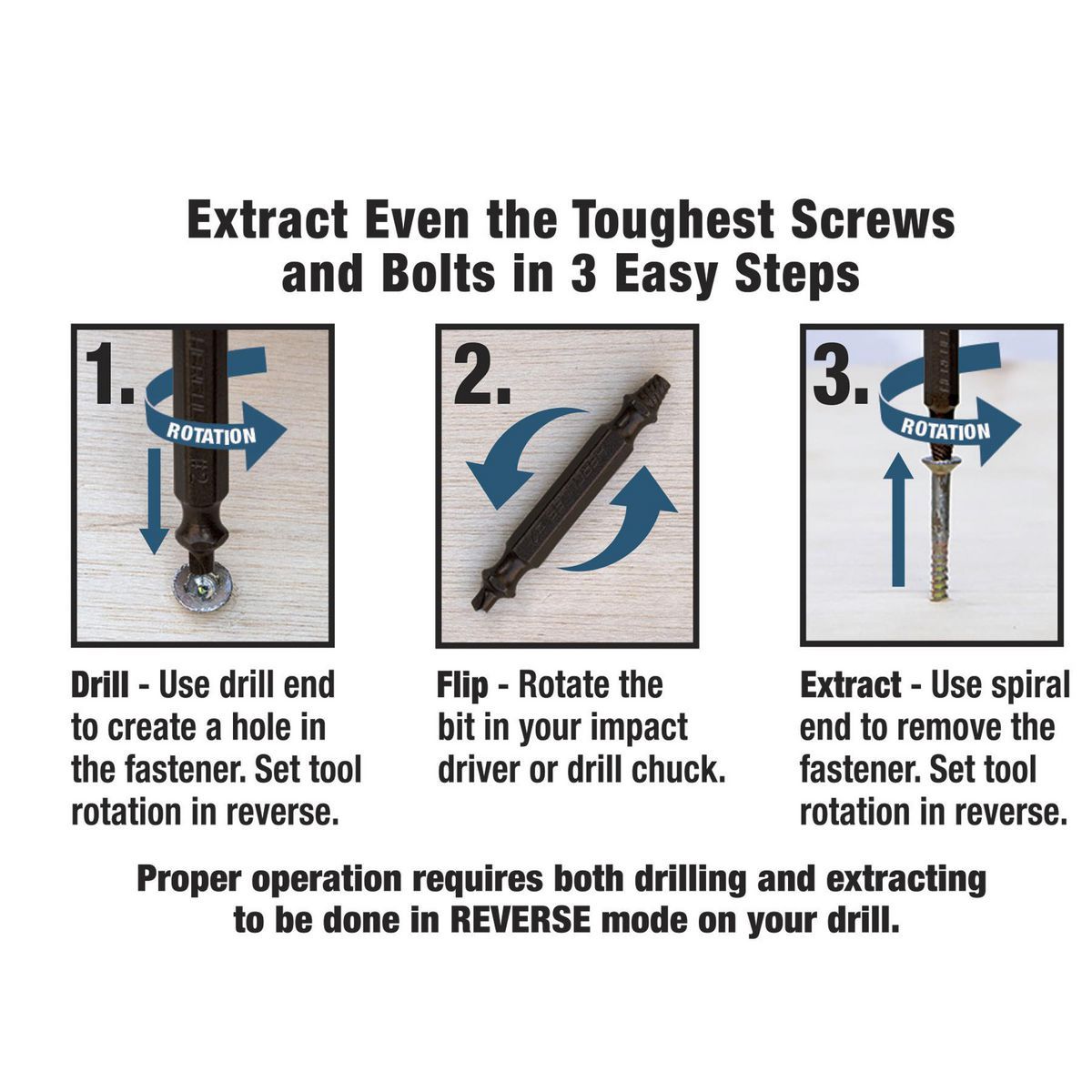 3 Piece Screw Extractor Set N302