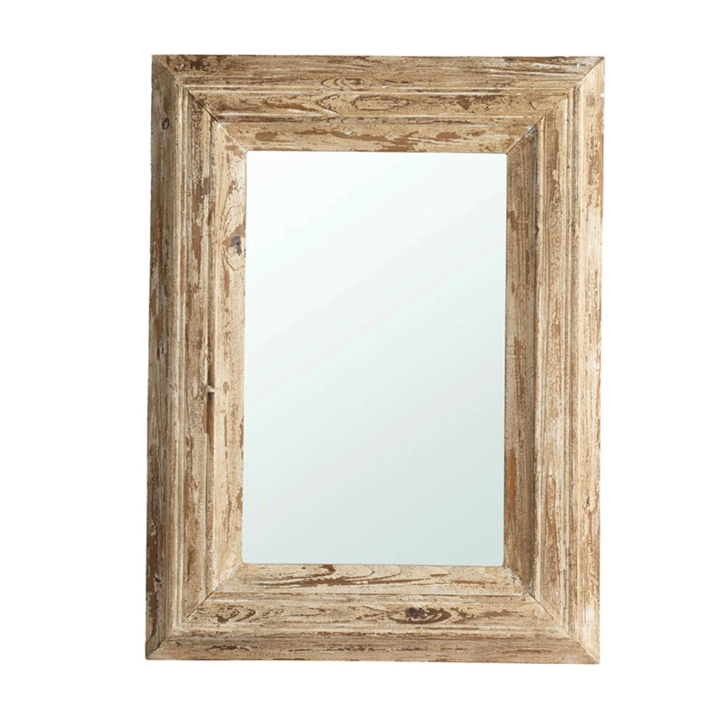 Distressed Finish Rectangular Wall Mirror N26996