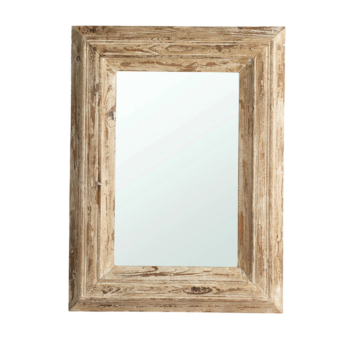 Distressed Finish Rectangular Wall Mirror N26996