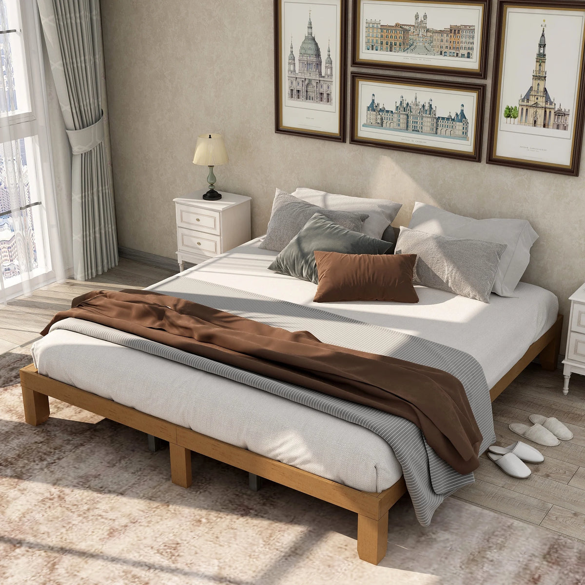 King Size Wood Platform Bed Frame R1111