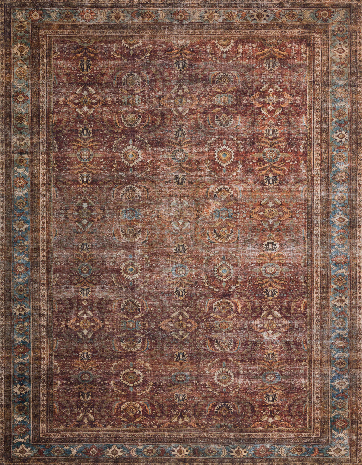 Brick Blue 2'0 x 5'0 Rug U11315