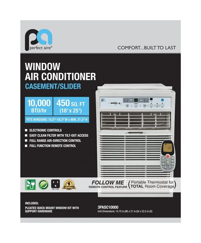10,000 BTU 115V Slider/Casement Window Air Conditioner with Remote Control P611