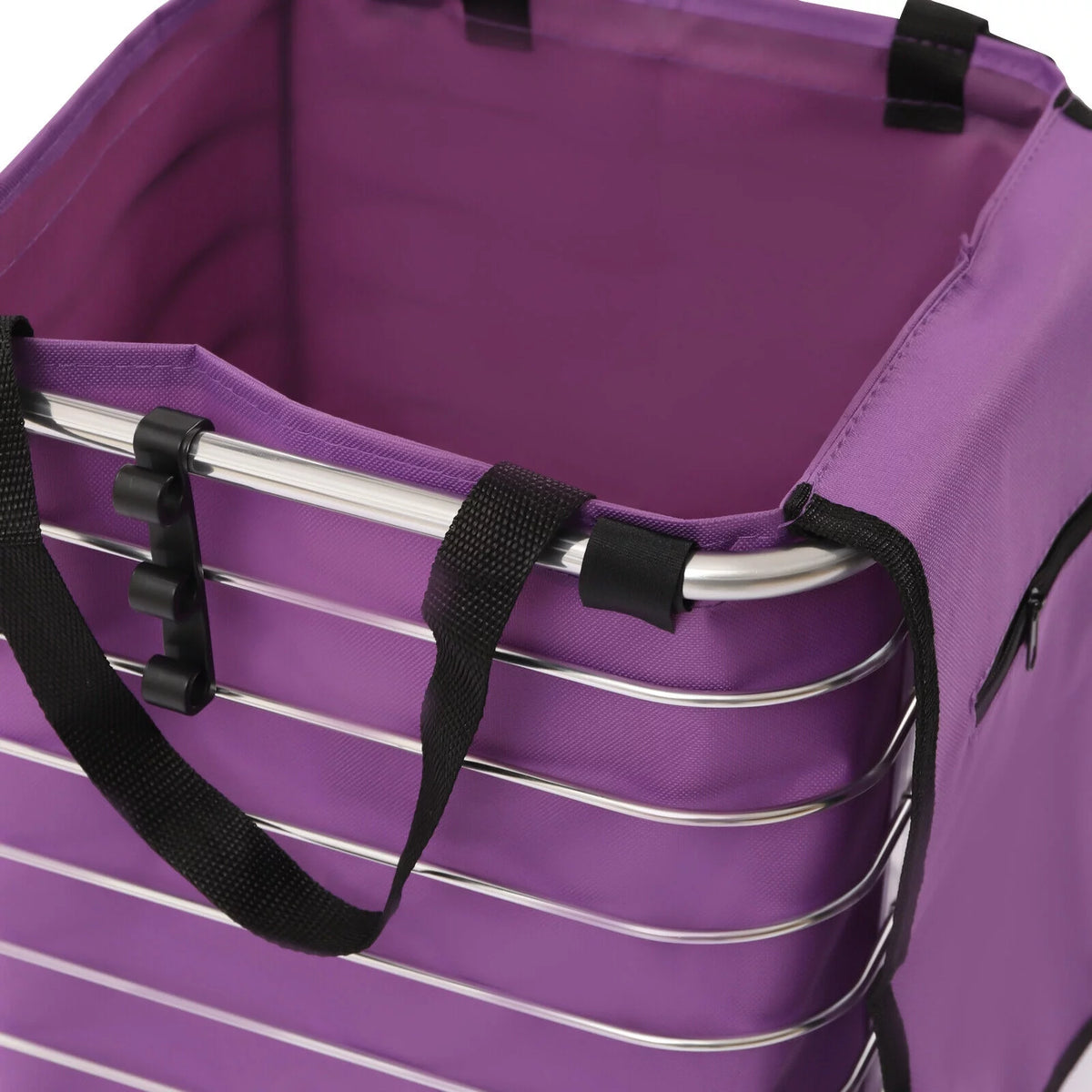 35L Folding Shopping Cart Grocery Trolley Handcart with Bag C47409