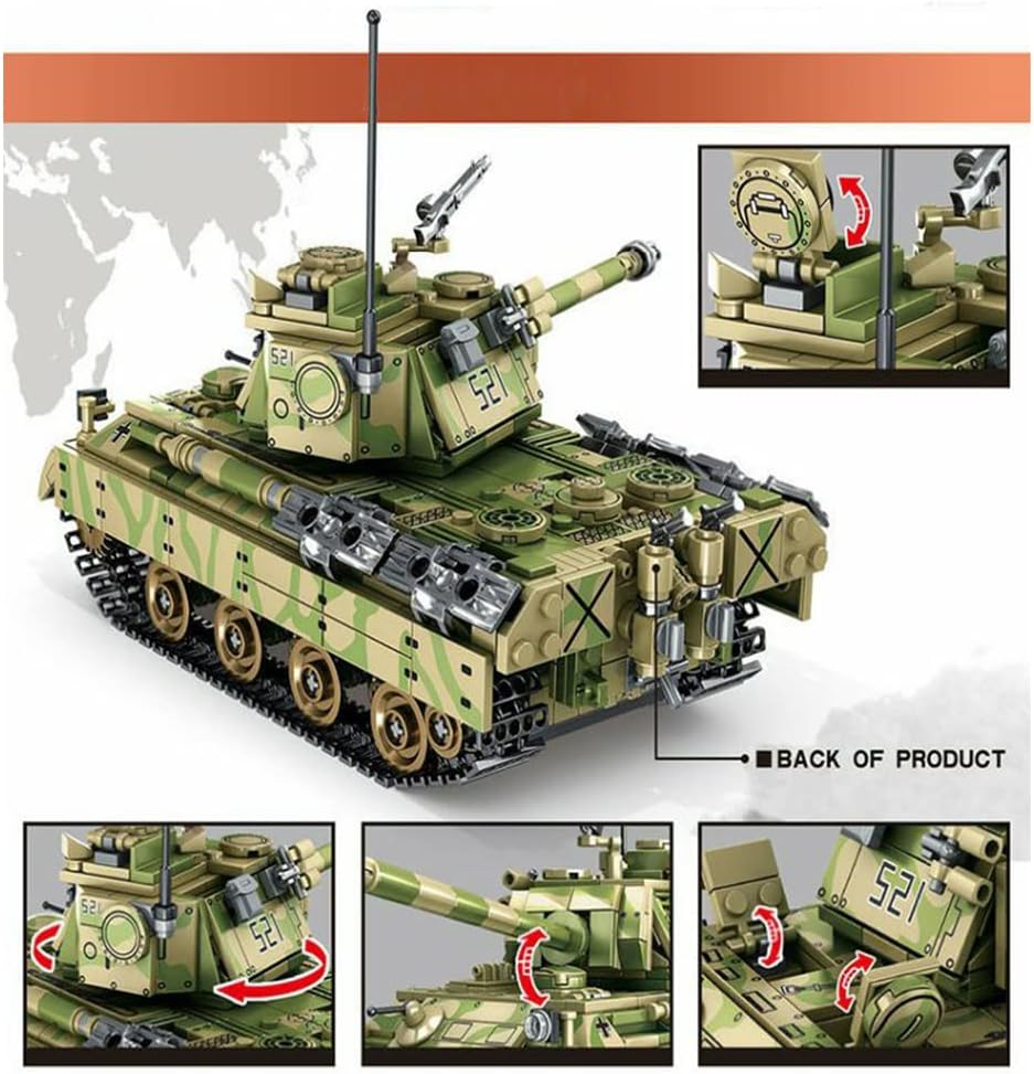 858 PCS Army Building Block Model with 6 Soldier Figures B9737