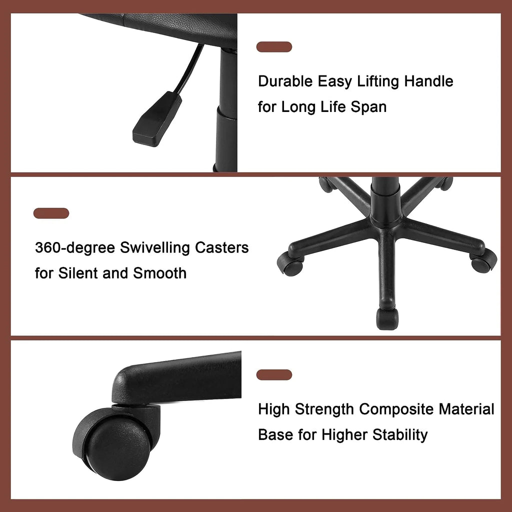Black Adjustable Height Ergonomic Swivel Office Chair H89379