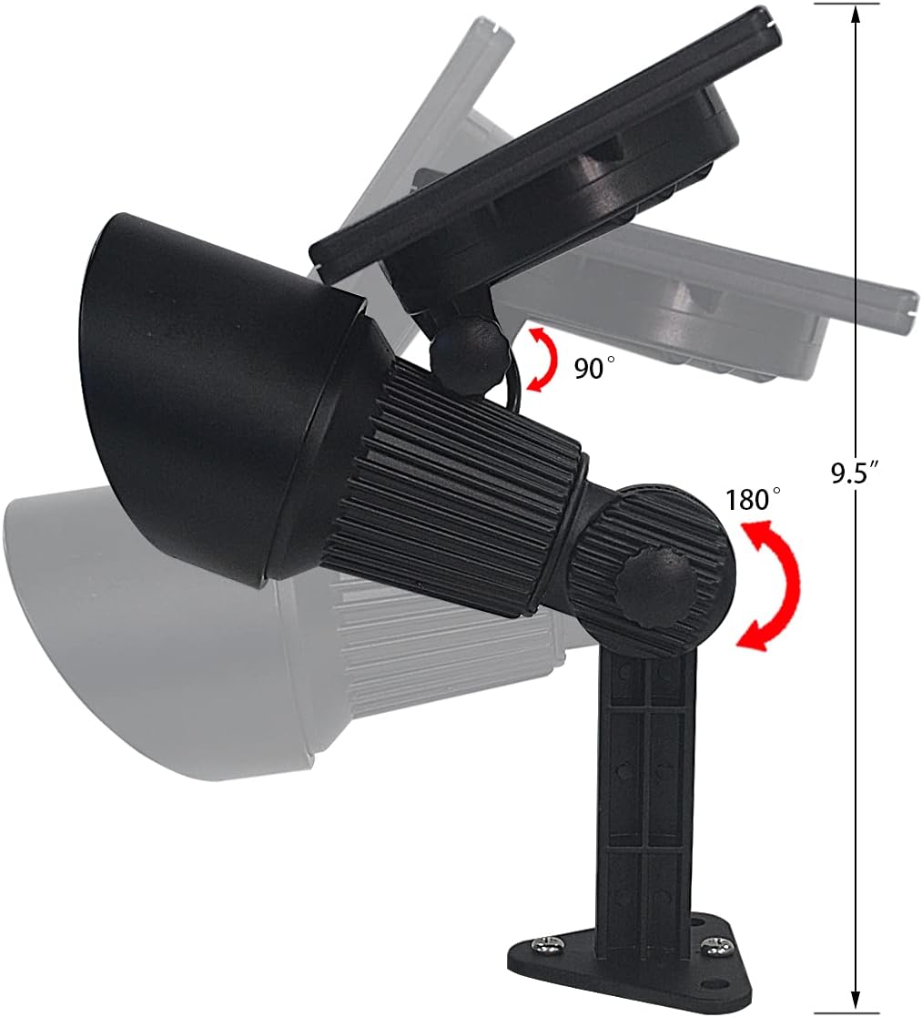 Solar Flag Pole Light, 5 LEDs, Adjustable Metal Clamps, Waterproof, 2 In 1 Solar Powered C920