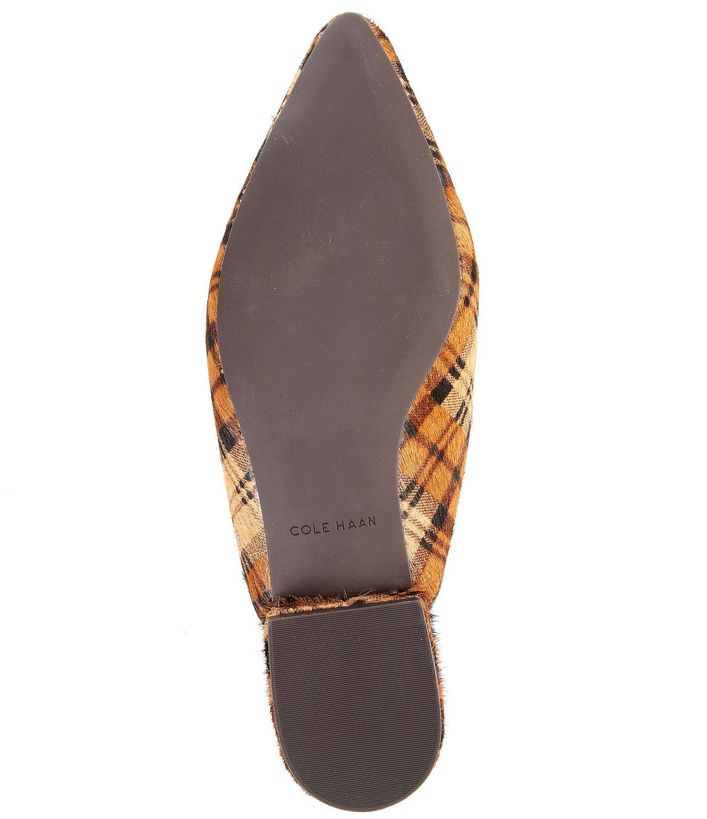 Plaid Print Calf Hair Mules O771281