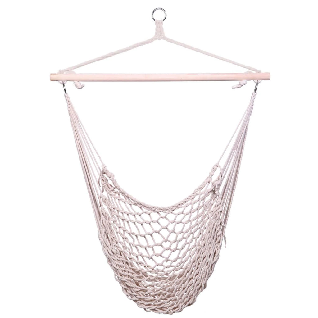 Cotton Rope Hammock Chair with Wood Stretcher J8205