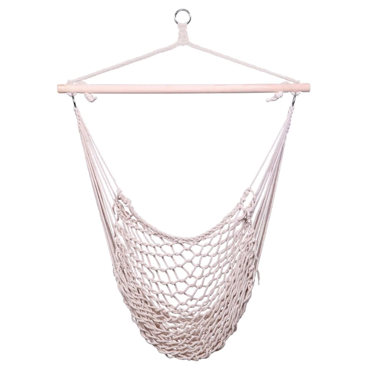 Cotton Rope Hammock Chair with Wood Stretcher J8205