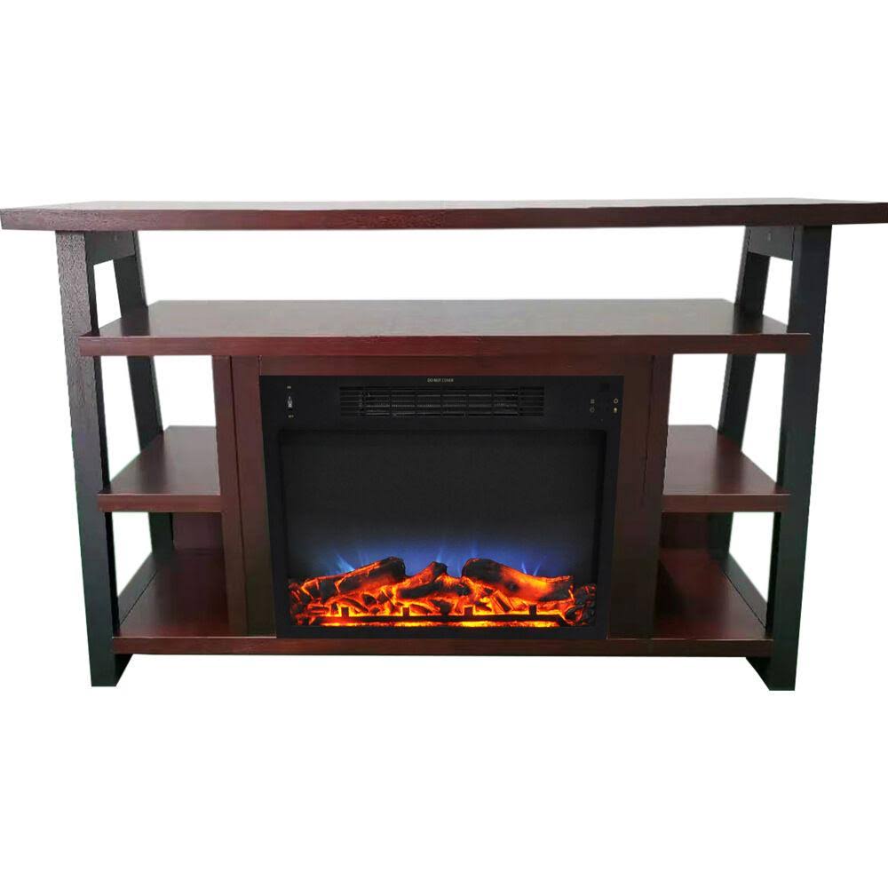 White Electric Fireplace Mantel with LED Flame Y399
