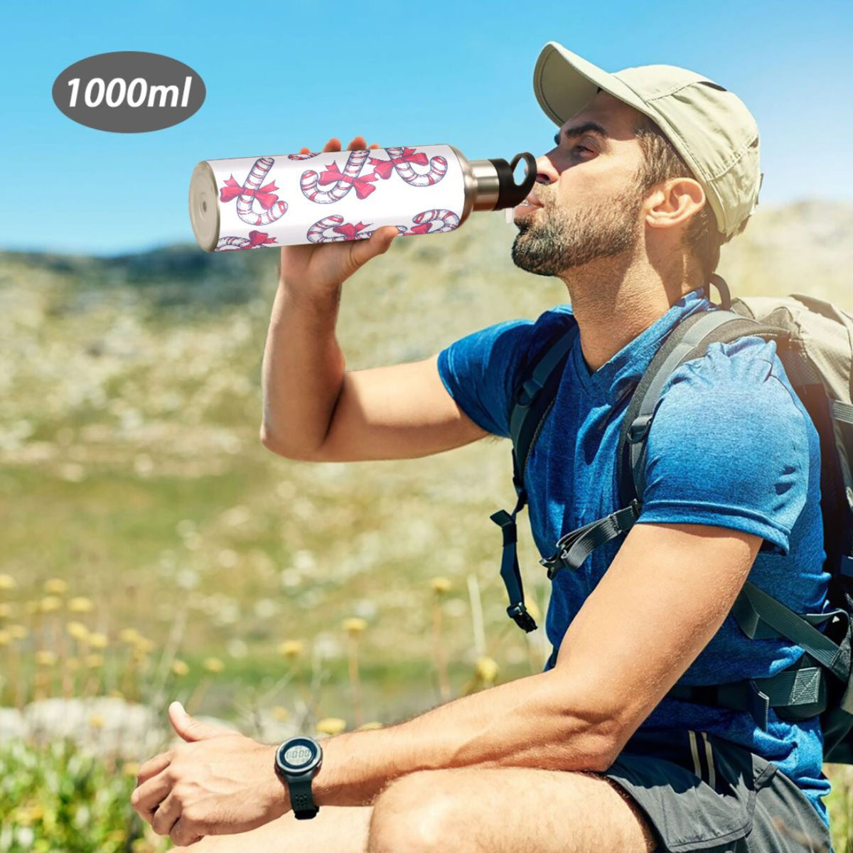 Pink Stainless Steel Insulated Water Bottle with Straw Lid C323394