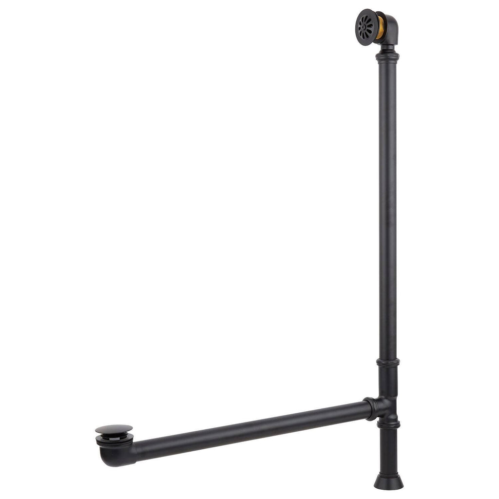 Black Pop-Up Tub Drain with Swivel Head and Daisy Wheel Overflow C639711