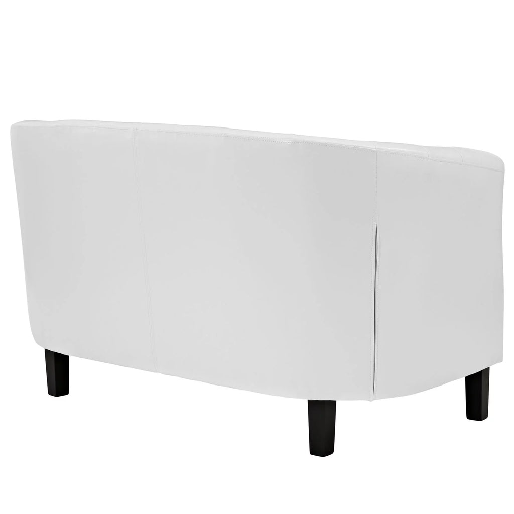 Two Seater Loveseat Sofa White S907168